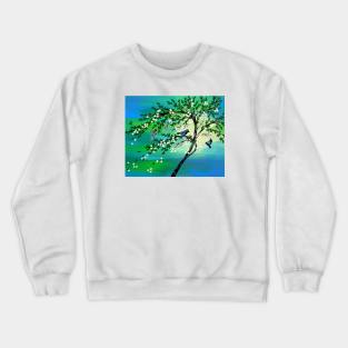 Green and birds Crewneck Sweatshirt